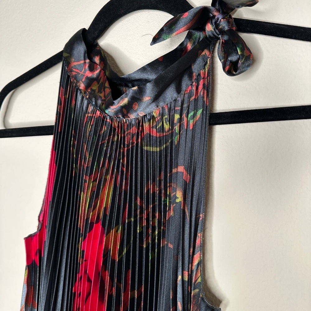 Floral Pleated Halter dress